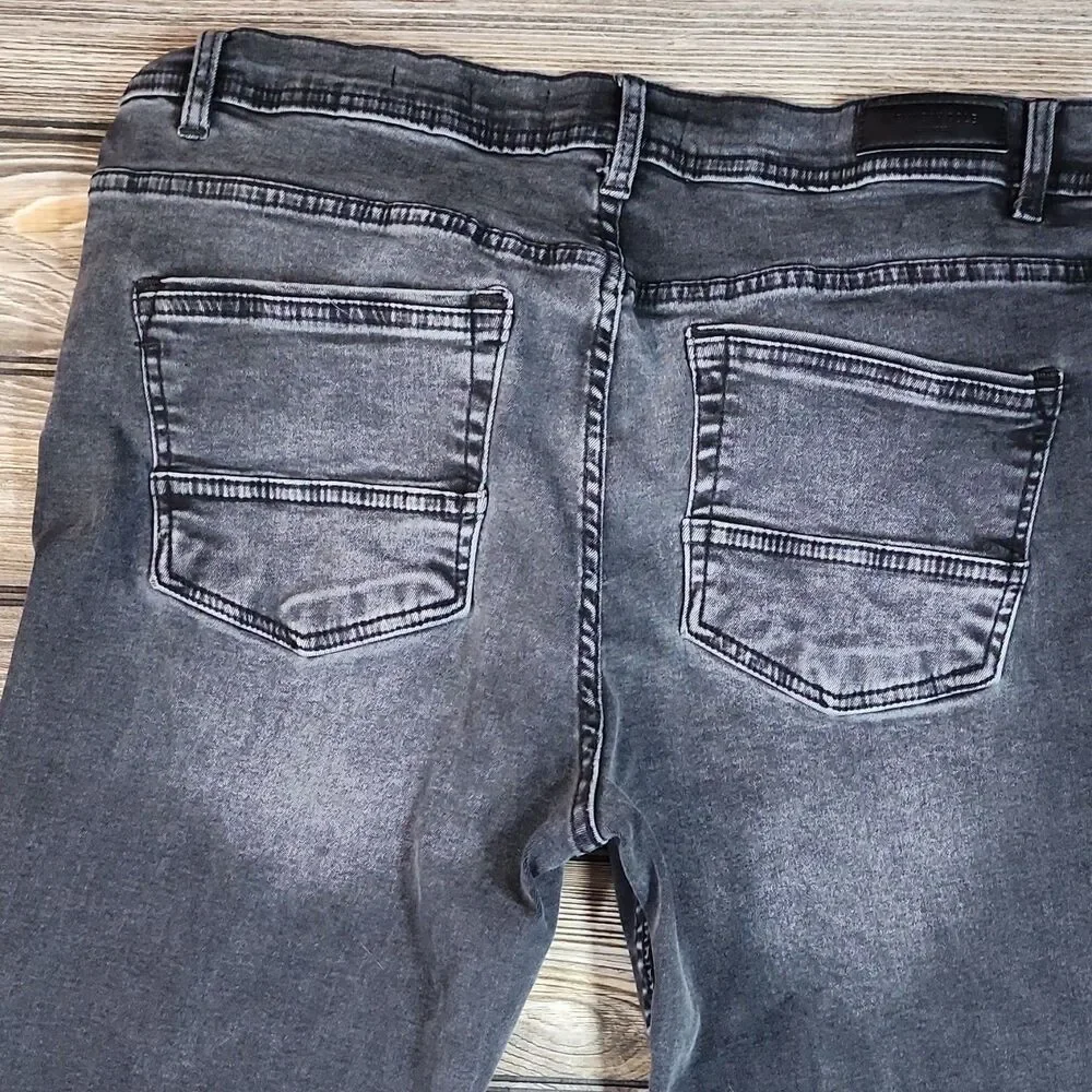 Kenneth Cole New York Men's Slim Fit Gray Denim Jeans Medium Wash Stretch